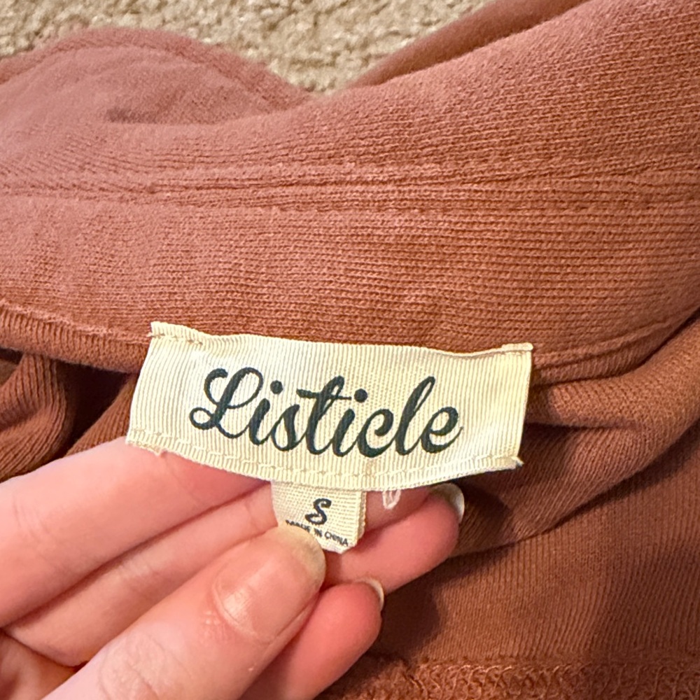 Listicle Rust Button-Front Cropped Jacket - Picture 3 of 3